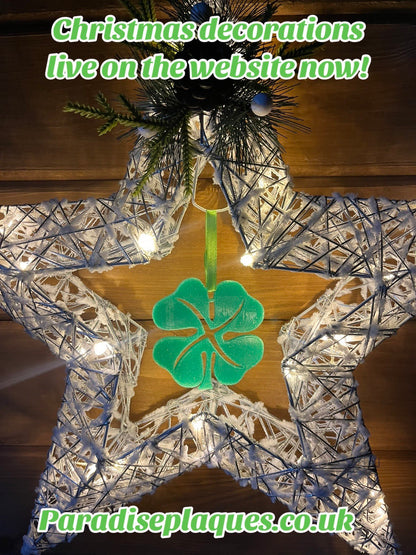 Green 4 leaf clover Xmas decoration