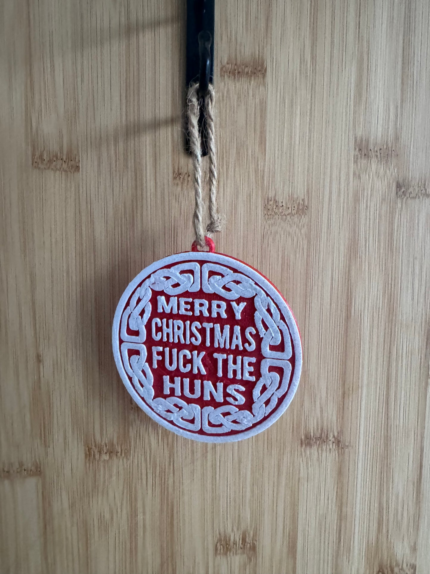 Merry Christmas Fuck The Huns Xmas decoration.