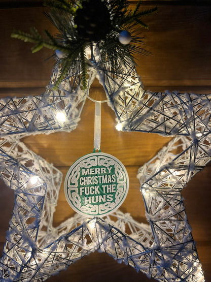 Merry Christmas Fuck The Huns Xmas decoration.