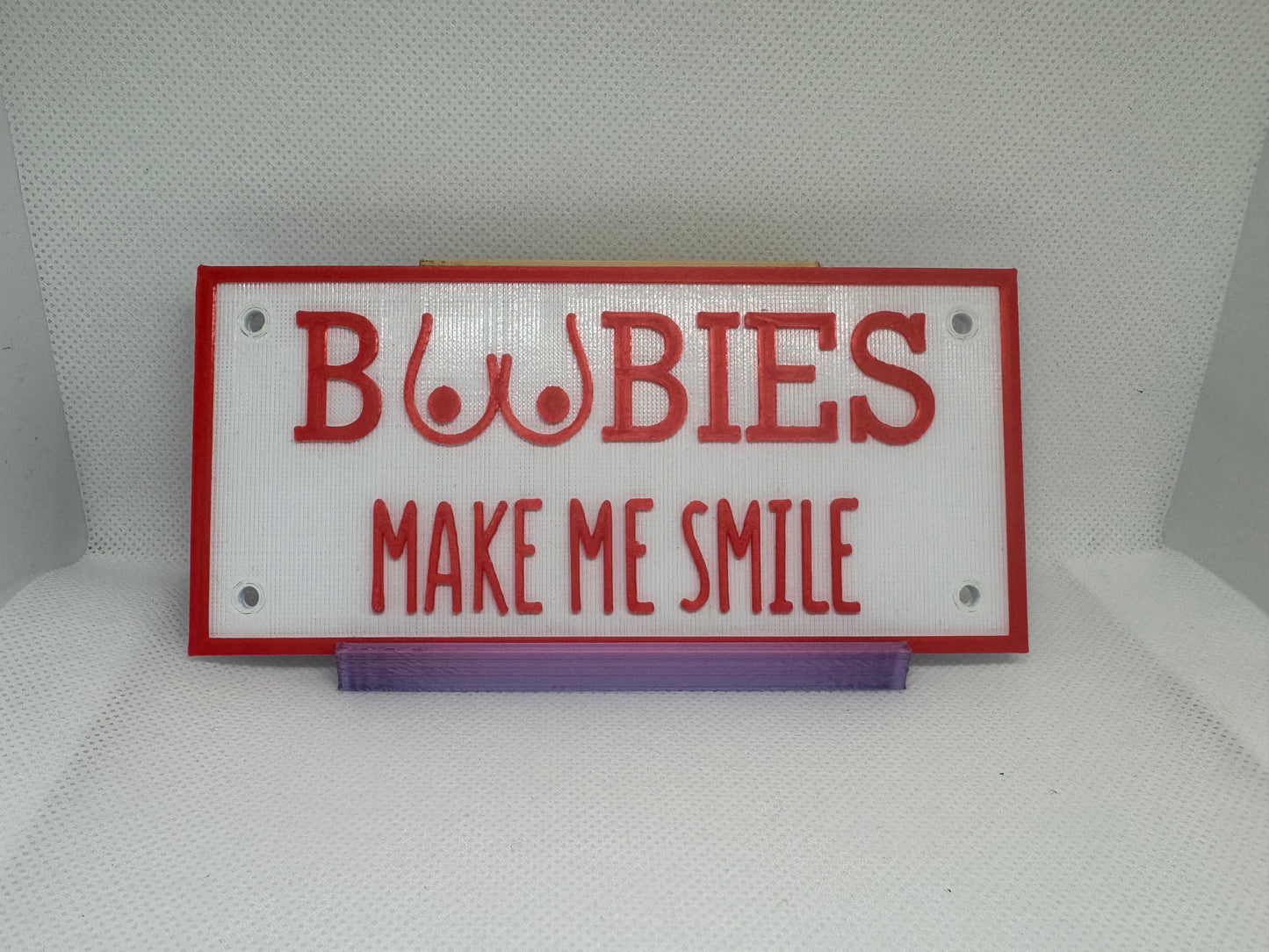 Boobies make me smile plaque