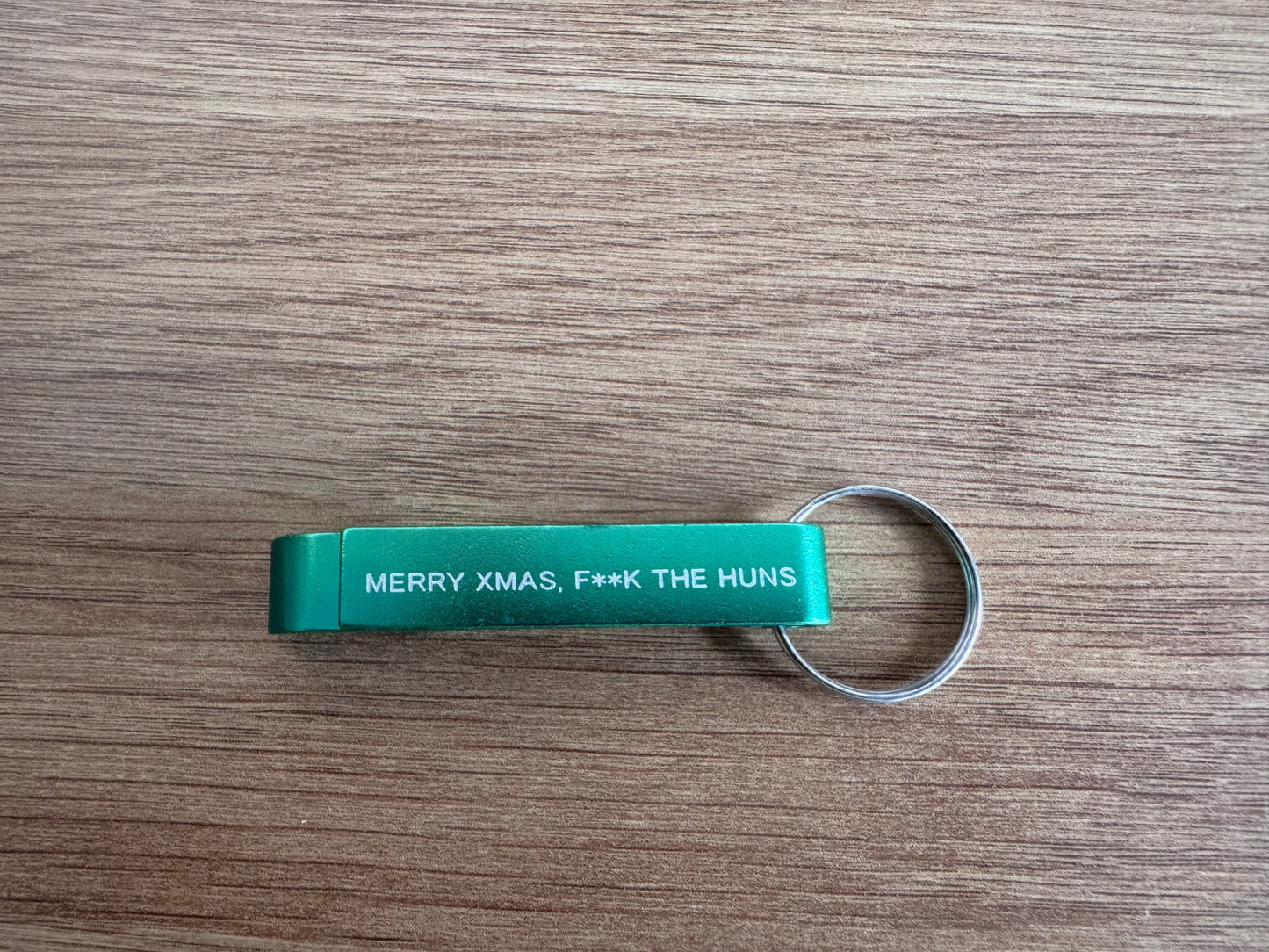 Merry Xmas F**K the huns bottle opener keyring