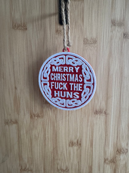 Merry Christmas Fuck The Huns Xmas decoration.