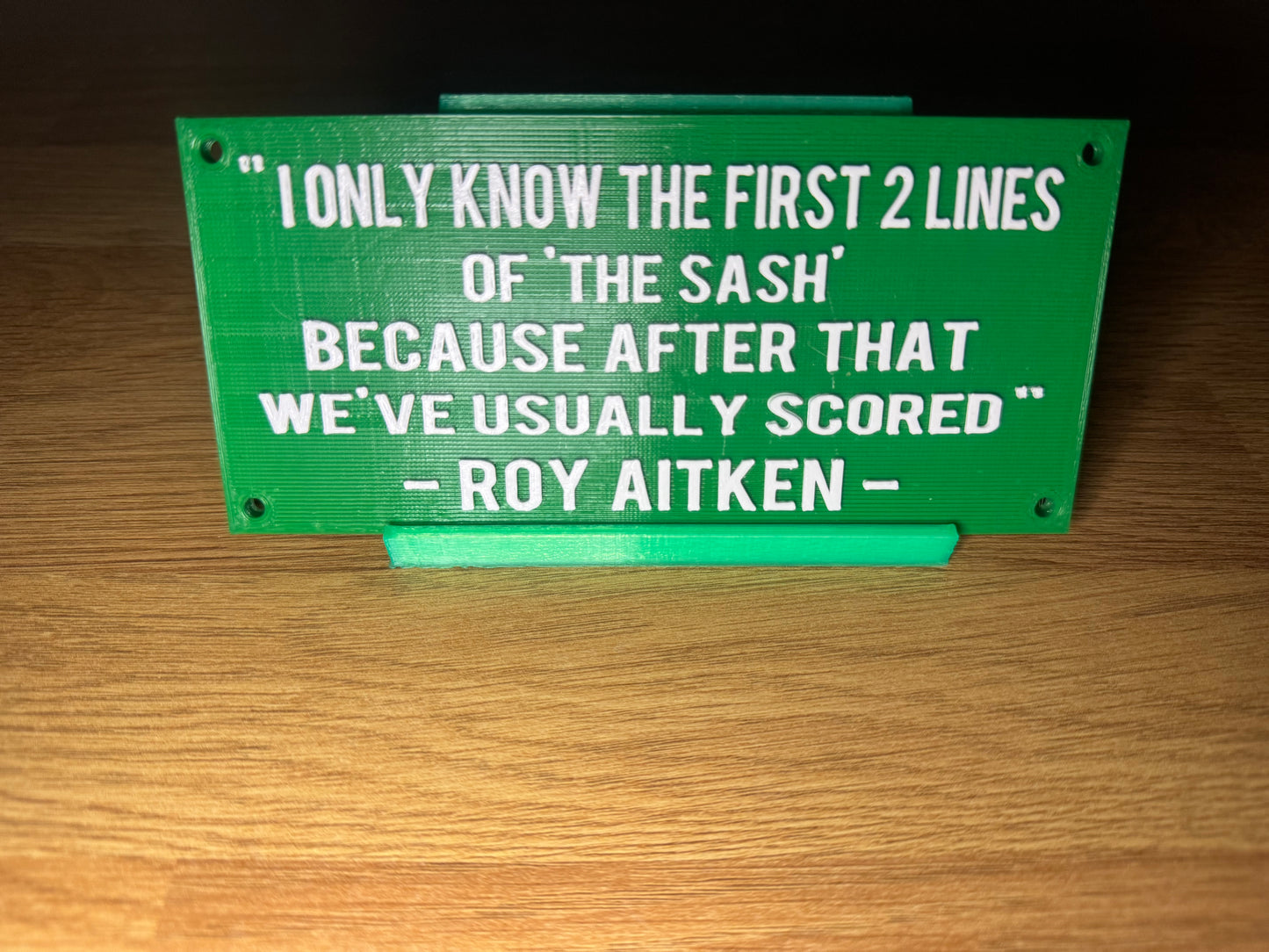 Roy Aitken quote plaque