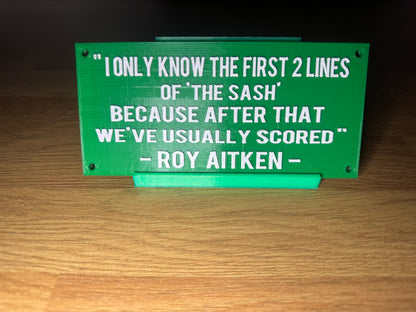 Roy Aitken quote plaque