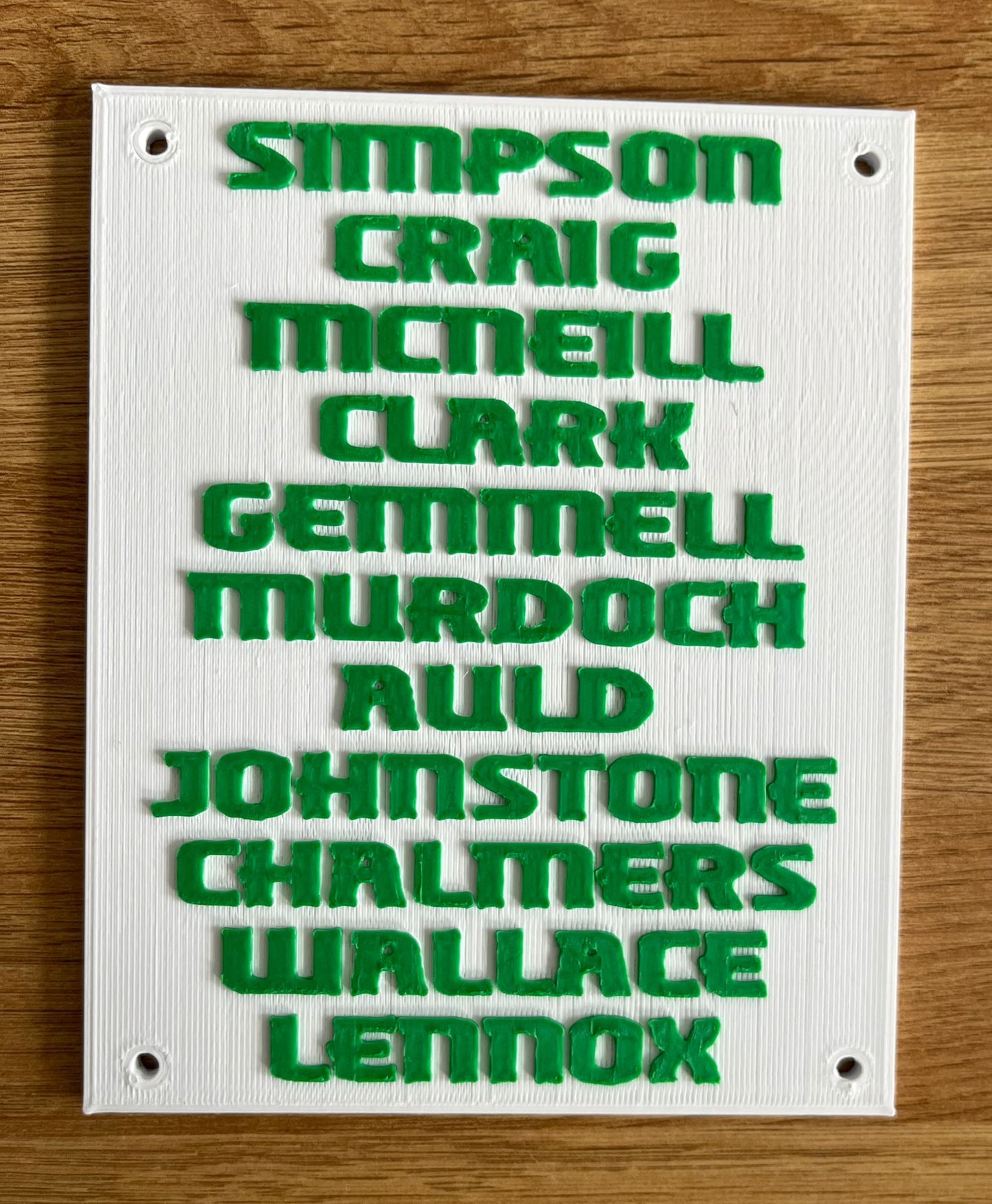 Lisbon Lions team plaque