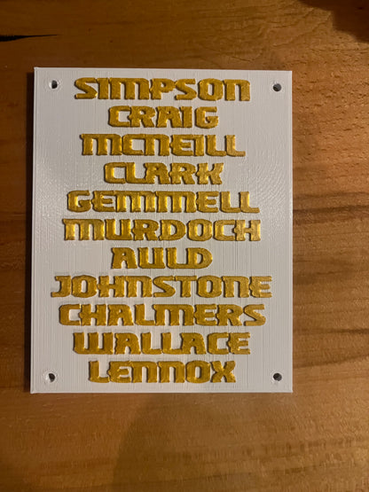 Lisbon Lions team plaque