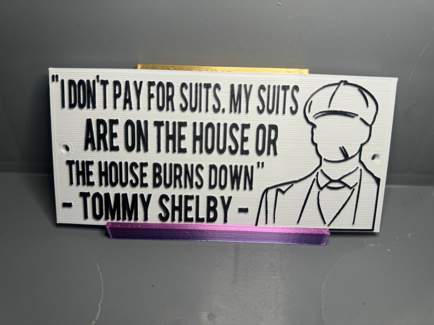 Tommy Shelby silhouette quote plaque.