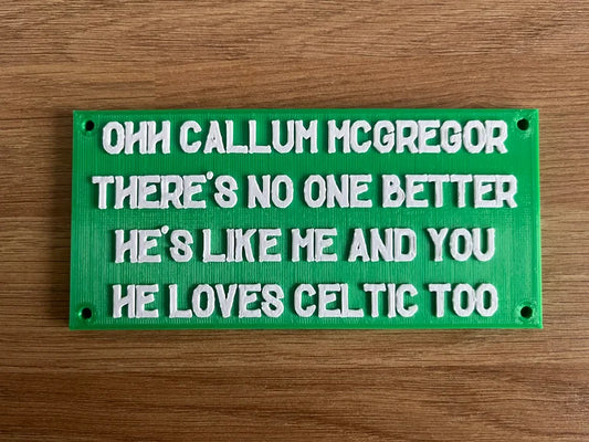 Callum McGregor song plaque