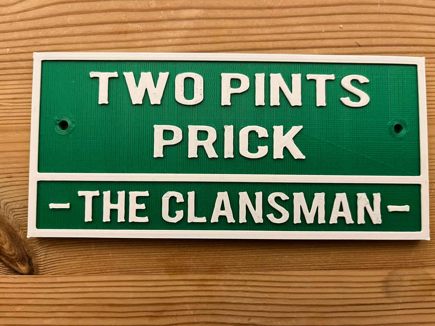 Two pints prick plaque