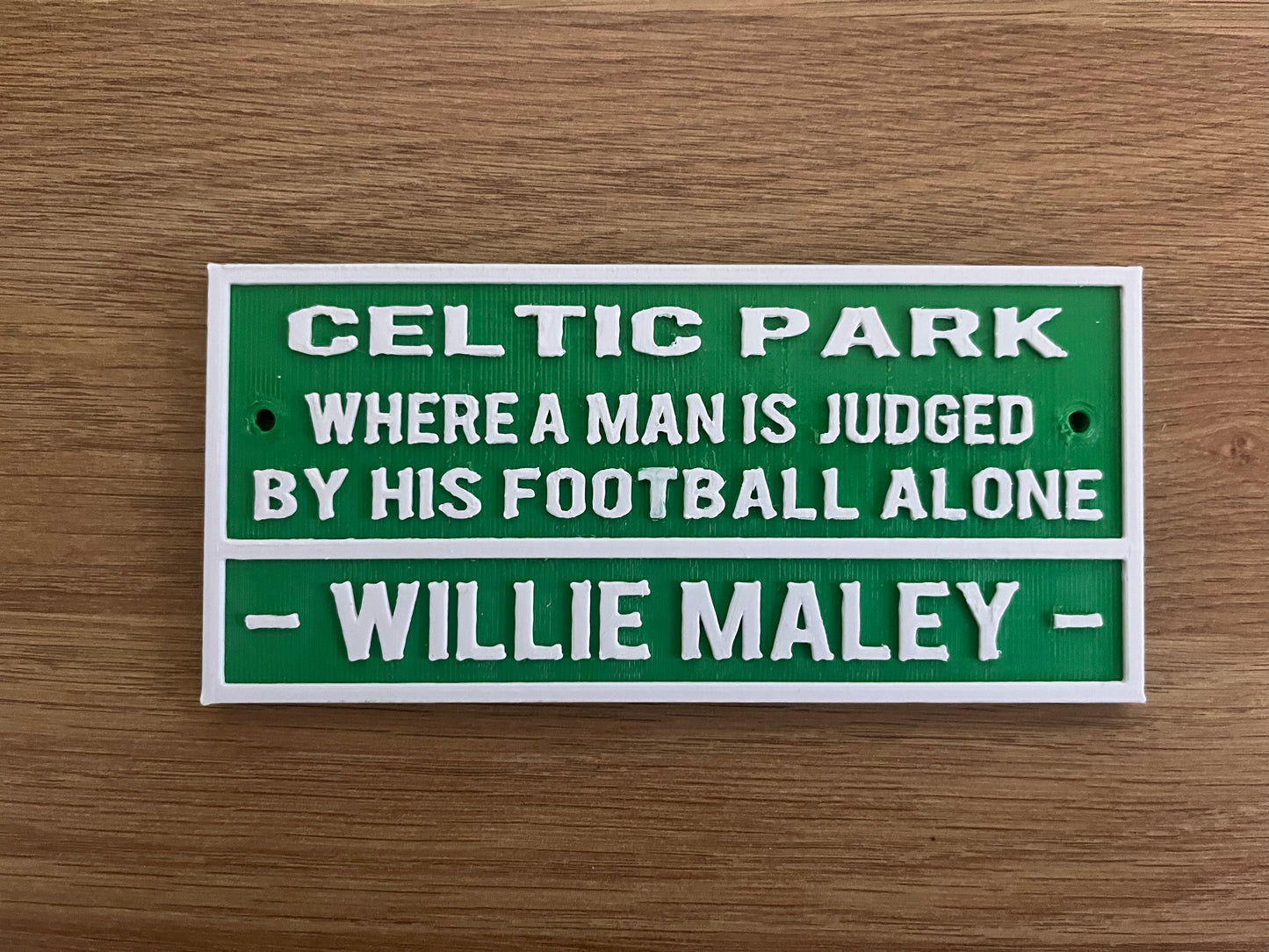 Willie Maley quote plaque