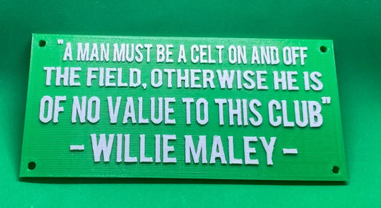 Willie Maley quote plaque