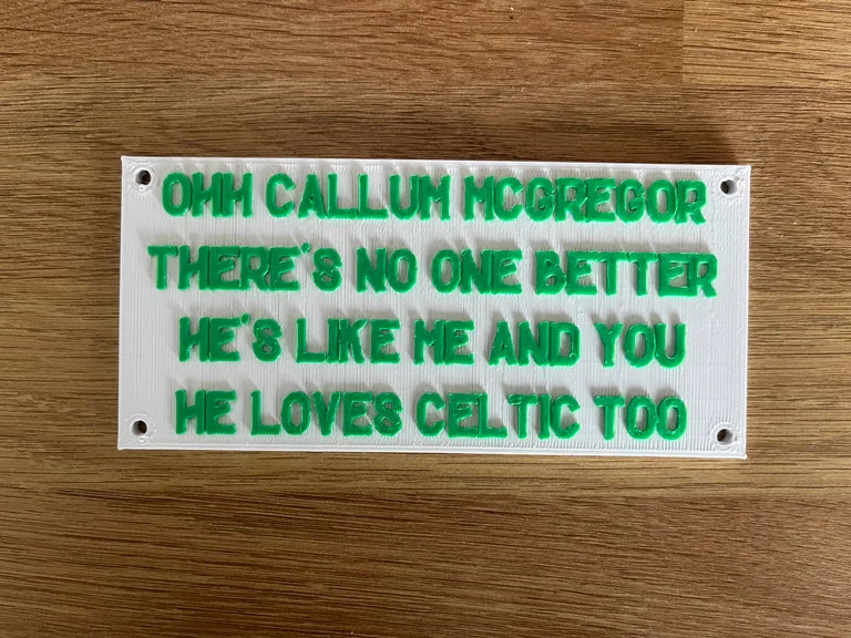 Callum McGregor song plaque