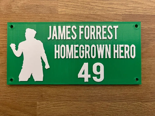 James Forrest home grown hero plaque