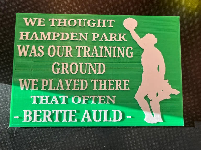 Bertie auld silhouette plaque